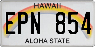 HI license plate EPN854
