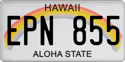 HI license plate EPN855