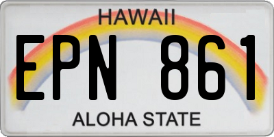 HI license plate EPN861