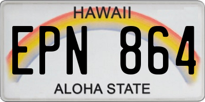 HI license plate EPN864