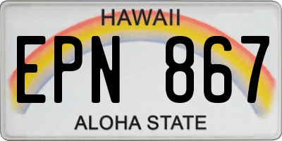 HI license plate EPN867