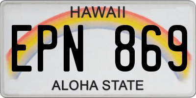 HI license plate EPN869