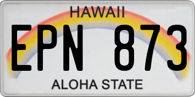 HI license plate EPN873