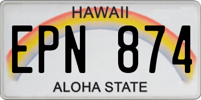 HI license plate EPN874