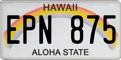 HI license plate EPN875