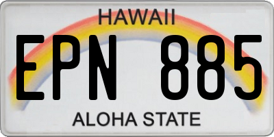 HI license plate EPN885