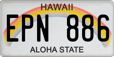 HI license plate EPN886