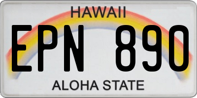 HI license plate EPN890