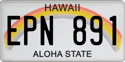 HI license plate EPN891