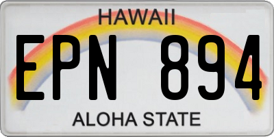 HI license plate EPN894
