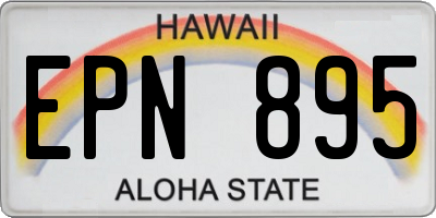 HI license plate EPN895