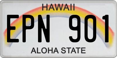 HI license plate EPN901