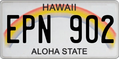 HI license plate EPN902