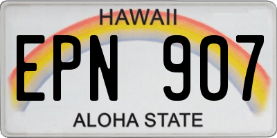 HI license plate EPN907