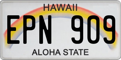 HI license plate EPN909