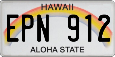 HI license plate EPN912