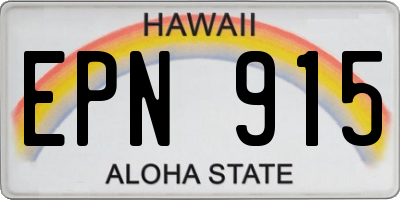 HI license plate EPN915