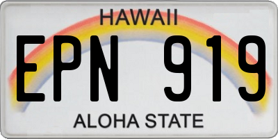 HI license plate EPN919