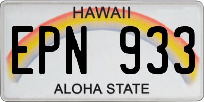 HI license plate EPN933