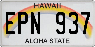 HI license plate EPN937