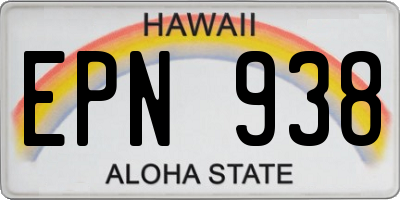 HI license plate EPN938
