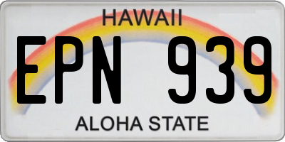 HI license plate EPN939