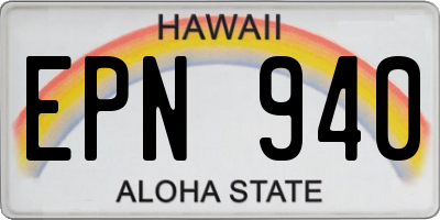 HI license plate EPN940