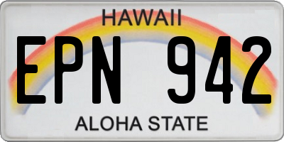 HI license plate EPN942