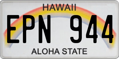 HI license plate EPN944