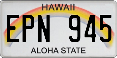 HI license plate EPN945