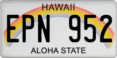 HI license plate EPN952