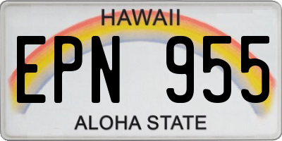 HI license plate EPN955