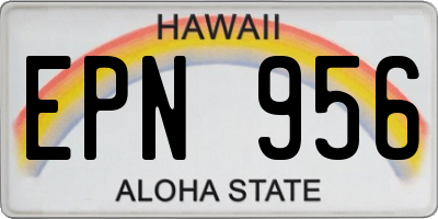 HI license plate EPN956