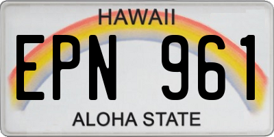 HI license plate EPN961