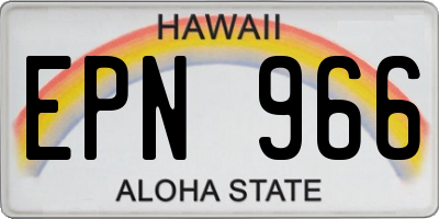 HI license plate EPN966
