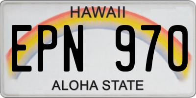 HI license plate EPN970