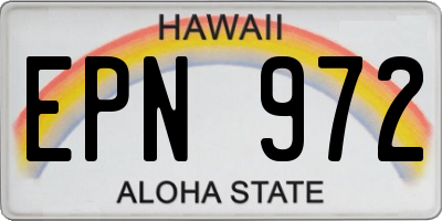 HI license plate EPN972