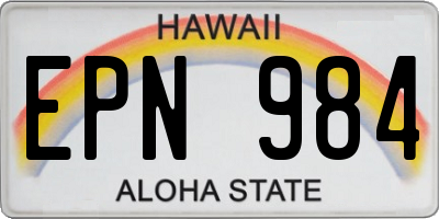 HI license plate EPN984