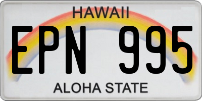 HI license plate EPN995