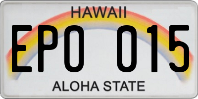 HI license plate EPO015