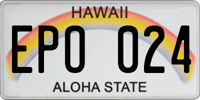 HI license plate EPO024