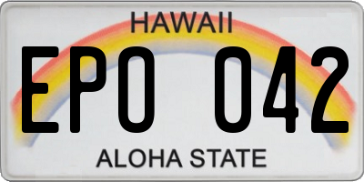HI license plate EPO042