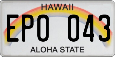 HI license plate EPO043