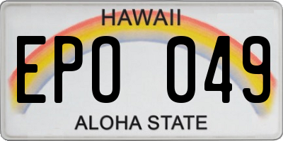 HI license plate EPO049