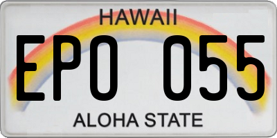 HI license plate EPO055
