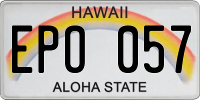 HI license plate EPO057