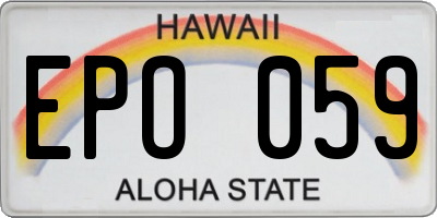 HI license plate EPO059