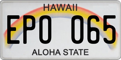 HI license plate EPO065