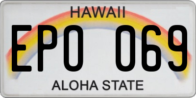 HI license plate EPO069