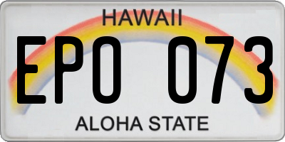 HI license plate EPO073